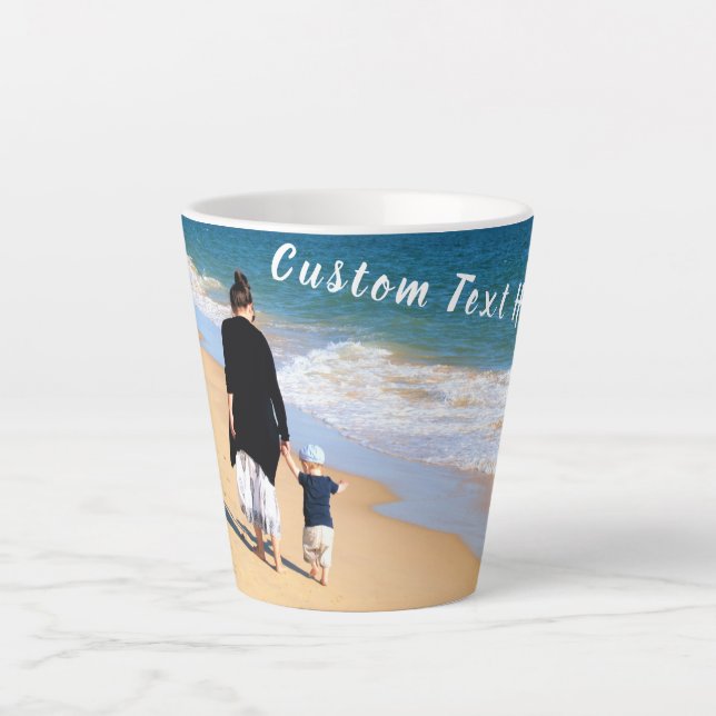 Personalised Your Photo Latte Mug with Custom Text (Front)