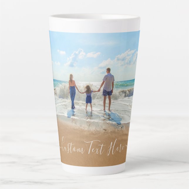 Personalised Your Photo Latte Mug with Custom Text (Front)