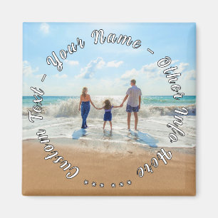 Personalised Your Photo Magnet Custom Text Name