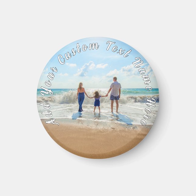 Personalised Your Photo Magnet Gift Custom Text (Front)