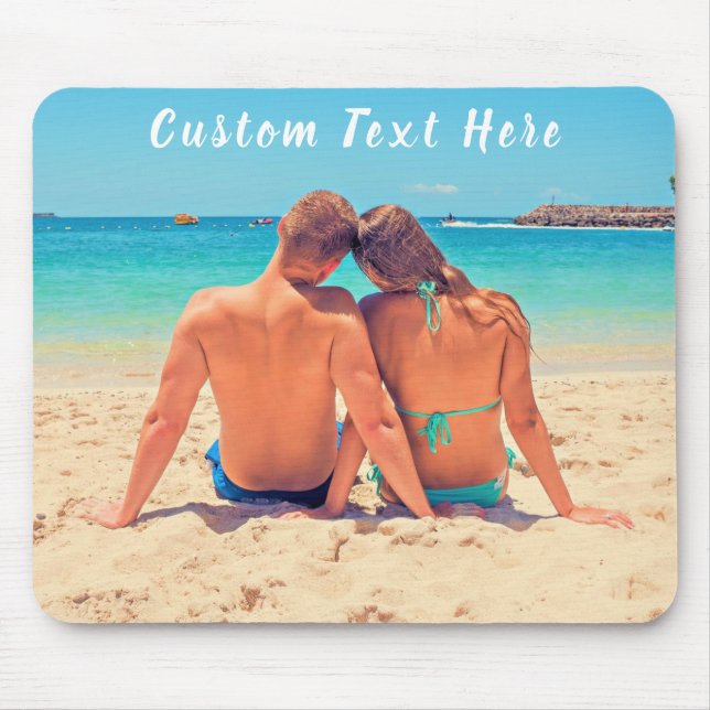 Personalised Your Photo Mouse Pad with Custom Text (Front)