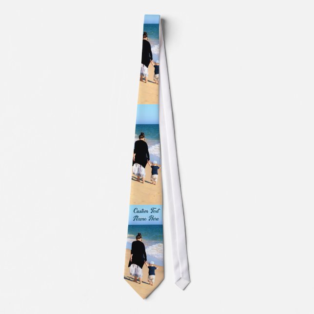Personalised Your Photo Neck Tie with Custom Text (Front)