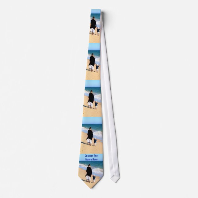 Personalised Your Photo Neck Tie with Custom Text (Front)