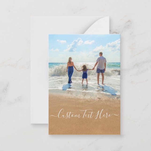 Personalised Your Photo Note Card with Custom Text (Front)