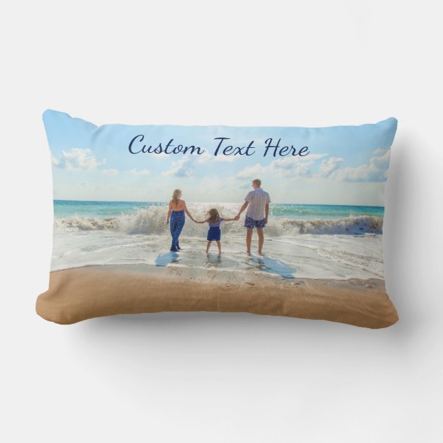 Personalised Your Photo Pillow with Custom Text (Front)