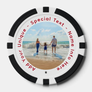 Personalised Your Photo Poker Chips Custom Text
