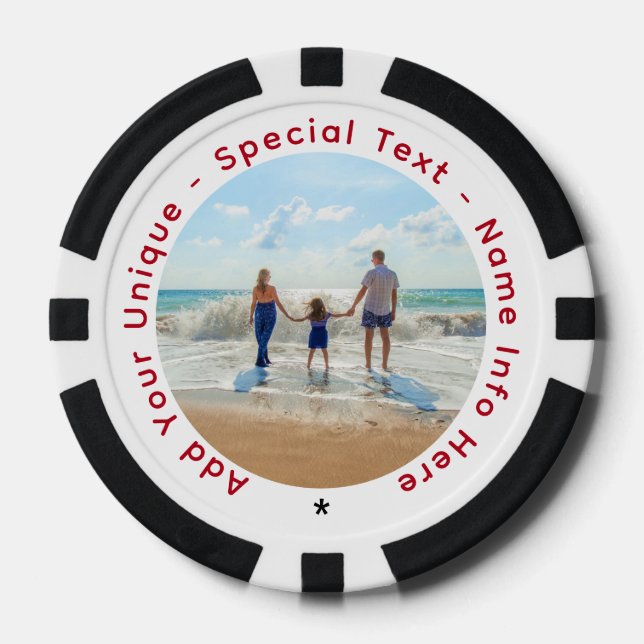 Personalised Your Photo Poker Chips Custom Text (Front)