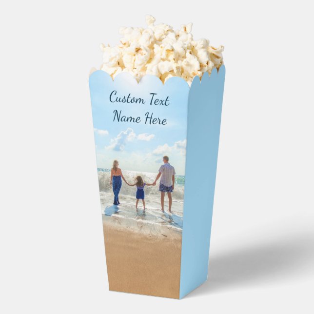 Personalised Your Photo Popcorn Box Custom Text (Popped)