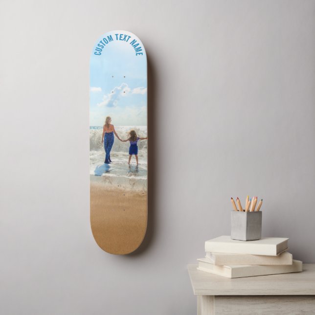 Personalised Your Photo Skateboard and Custom Text (Wall Art)