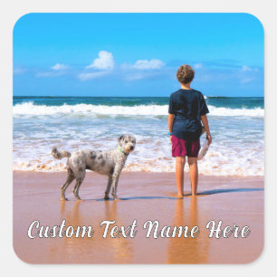Personalised Your Photo Sticker Custom Text Name