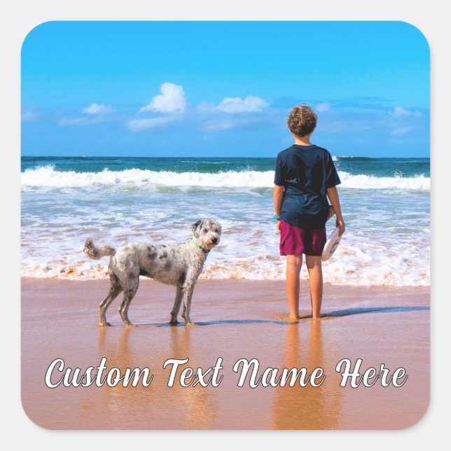 Personalised Your Photo Sticker Custom Text Name (Front)