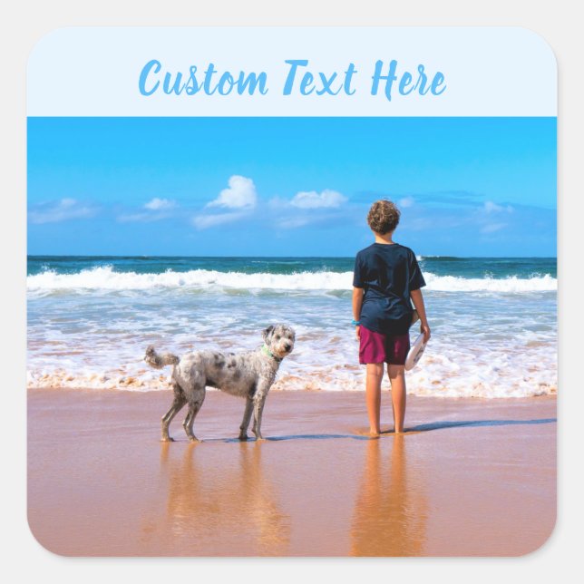 Personalised Your Photo Sticker with Custom Text (Front)