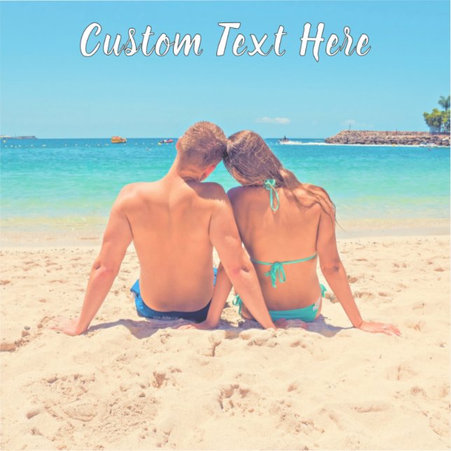 Personalised Your Photo Sticker with Custom Text (Front)