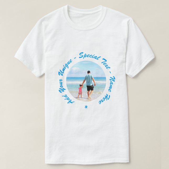 Personalised Your Photo T-Shirt with Custom Text (Design Front)