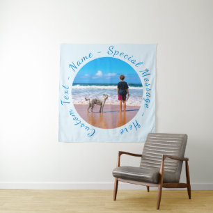 Personalised Your Photo Tapestry with Custom Text