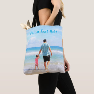 Personalised Your Photo Tote Bag with Custom Text