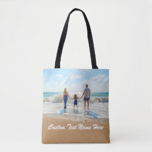 Personalised Your Photo Tote Bag with Custom Text