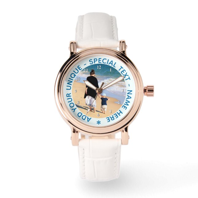 Personalised Your Photo Watch Gift and Custom Text (Front)
