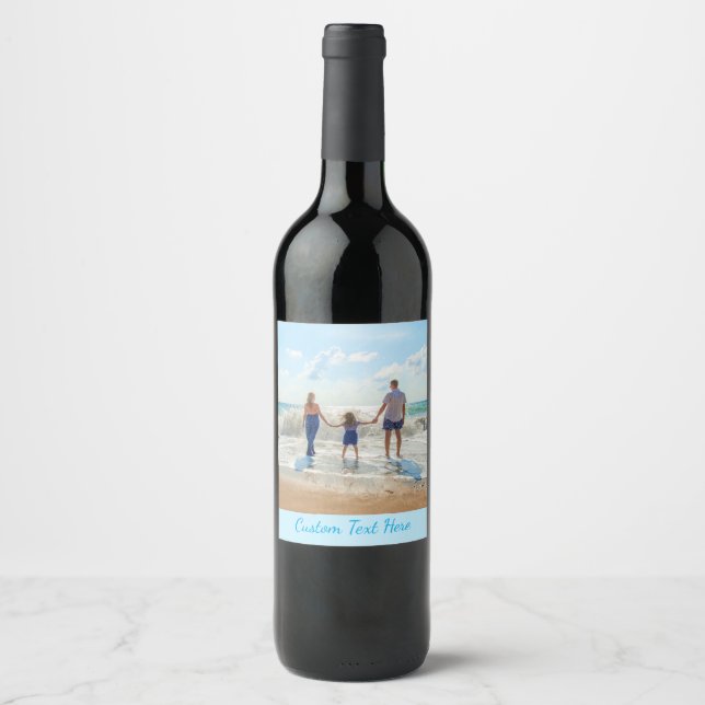 Personalised Your Photo Wine Label and Custom Text (Front)