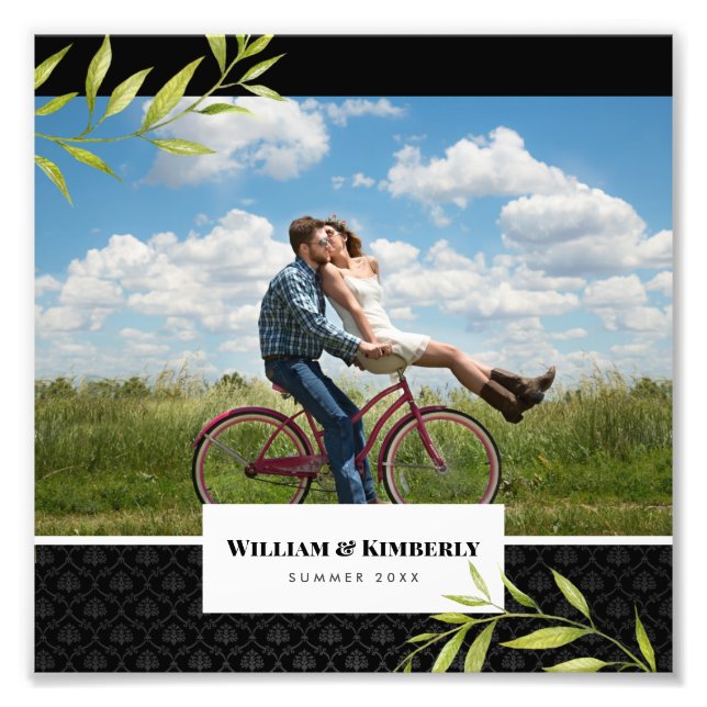 Personalised Your Photo with Laurel and Damask Print (Front)