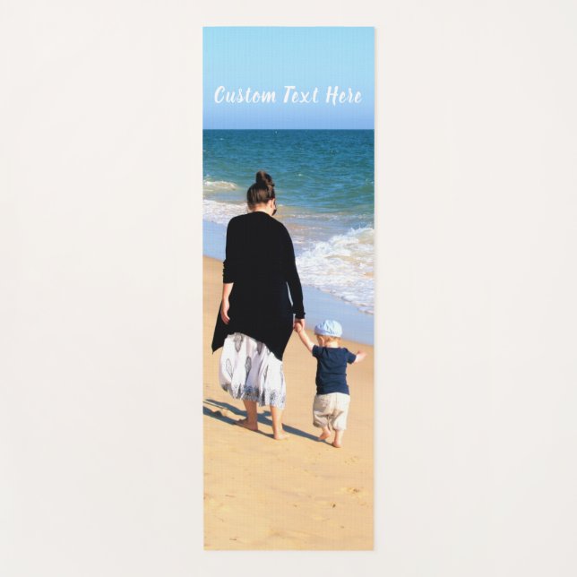 Personalised Your Photo Yoga Mat with Custom Text (Front)