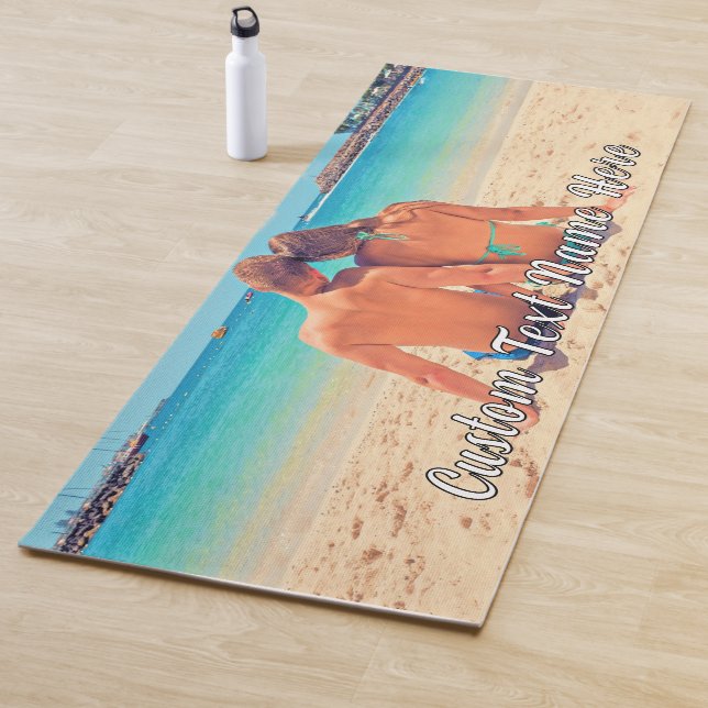 Personalised Your Photo Yoga Mat with Custom Text (In Situ)