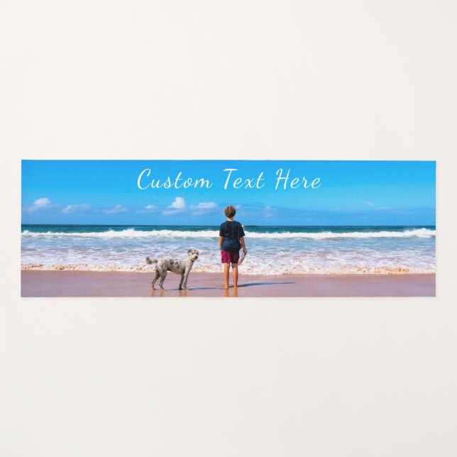 Personalised Your Photo Yoga Mat with Custom Text (Front (Horizontal))