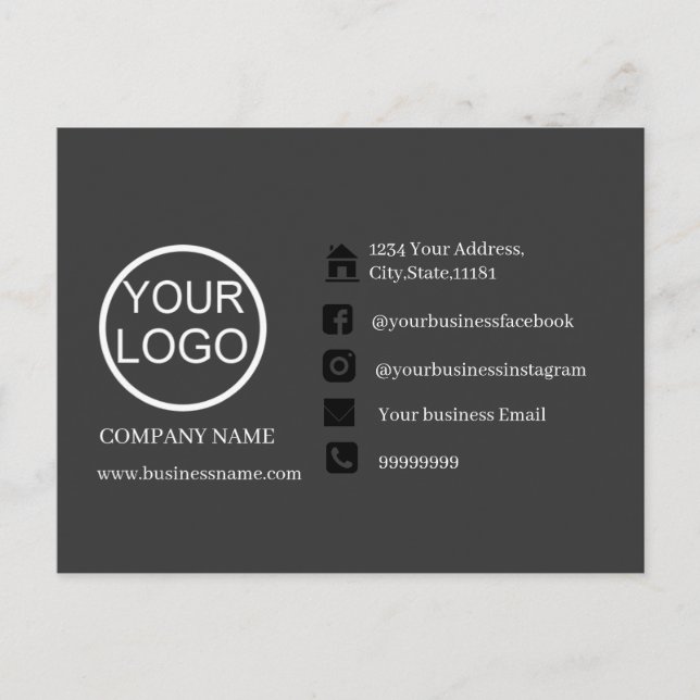 Personalised Your Promotional Business post Card (Front)