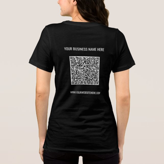 Personalised Your QR Code and Custom Text Business Tri-Blend Shirt (Back)
