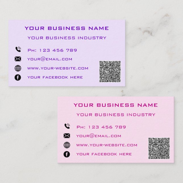 Personalised Your QR Code Business Card Template (Front/Back)