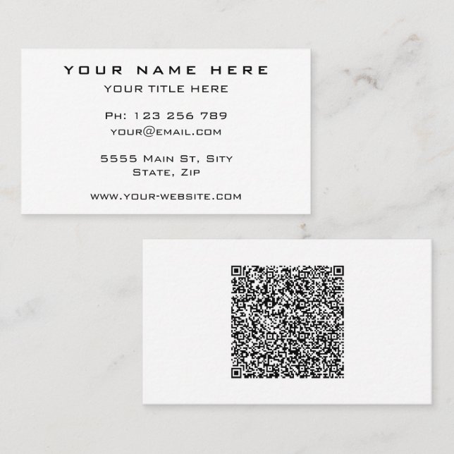 Personalised Your QR Code Business Cards Example (Front/Back)