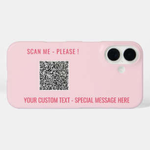 Personalised Your QR Code Custom Text and Colours iPhone 16 Case