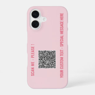 Personalised Your QR Code Custom Text and Colours iPhone 16 Case