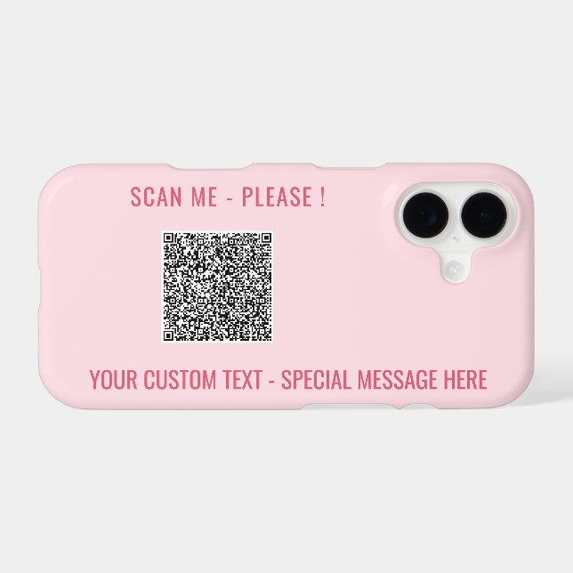 Personalised Your QR Code Custom Text iPhone Case (Back Horizontal)