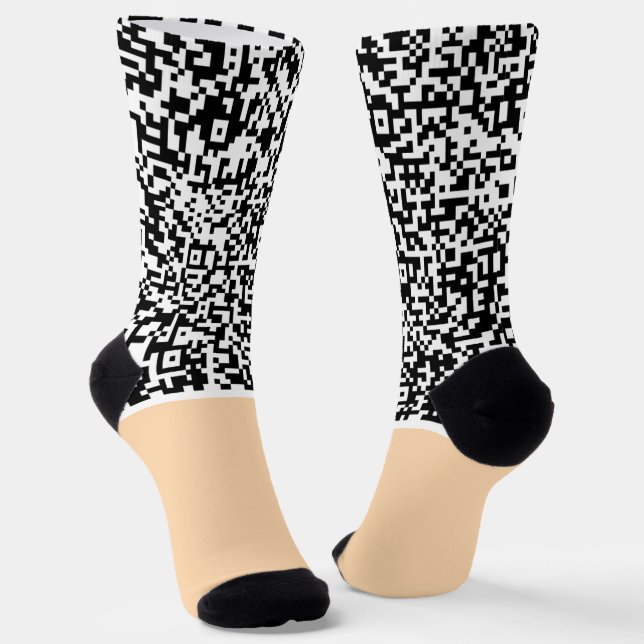 Personalised Your QR Code Funny Socks Custom Colou (Angled)