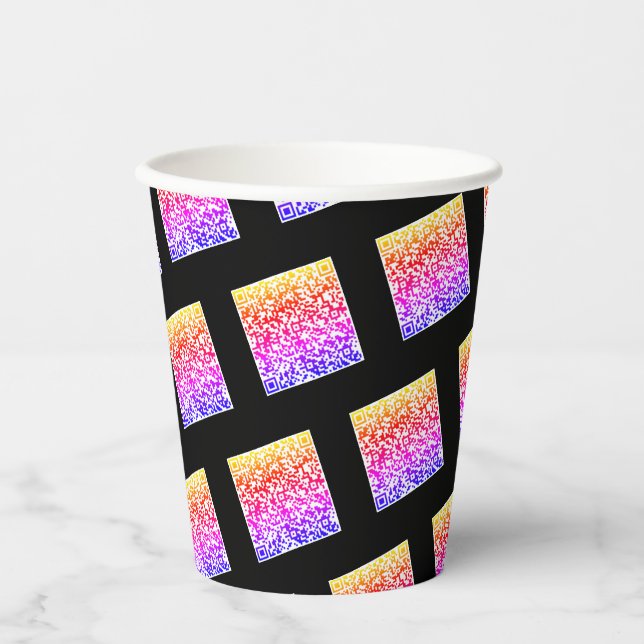 Personalised Your QR Code Paper Cups Choose Colour (Front)
