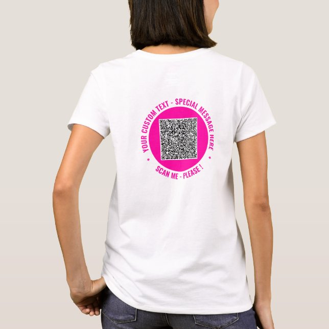 Personalised Your QR Code T-Shirt with Custom Text (Back)