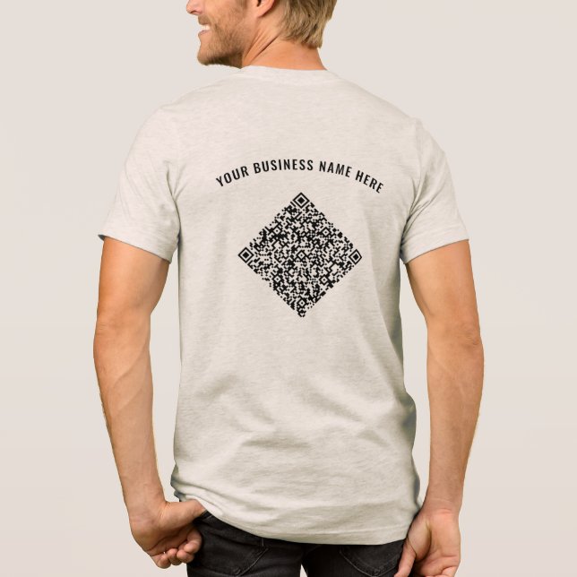 Personalised Your QR Code T-Shirt with Custom Text Tri-Blend Shirt (Back)