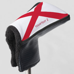 Personalised Your Text Alabama State Flag on a Golf Head Cover