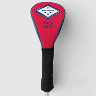 Personalised Your Text Arkansas State Flag on a Golf Head Cover
