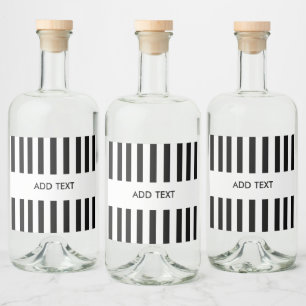 Personalised Your Text Black & White Referee Liquor Bottle Label