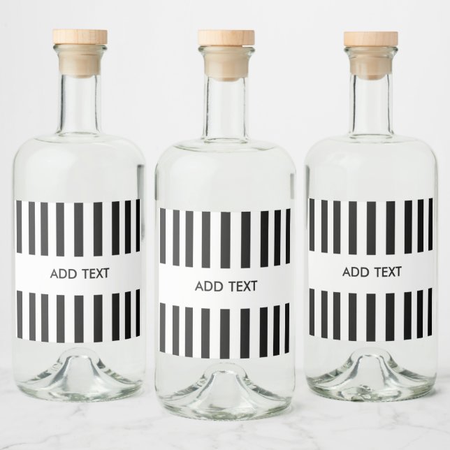 Personalised Your Text Black & White Referee Liquor Bottle Label (Bottles)