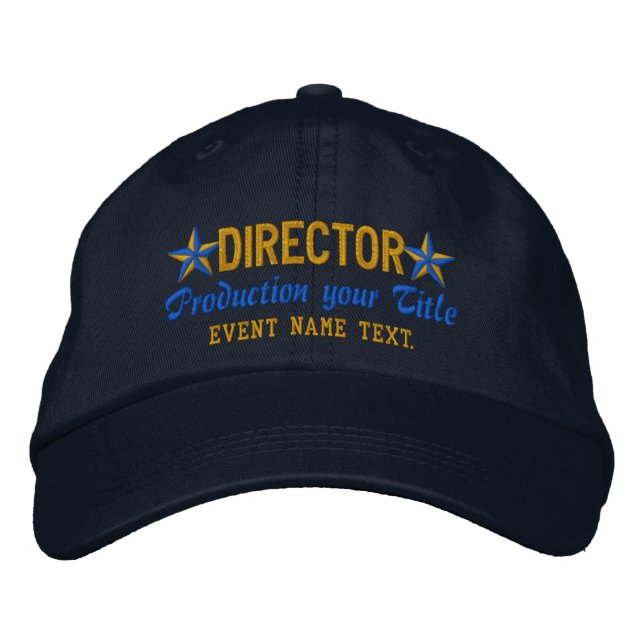 Personalised Your Text DIRECTOR Embroidery Embroidered Hat (Front)