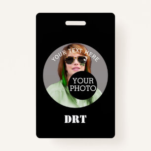 Personalised Your Text Monogram Your Image on a ID Badge