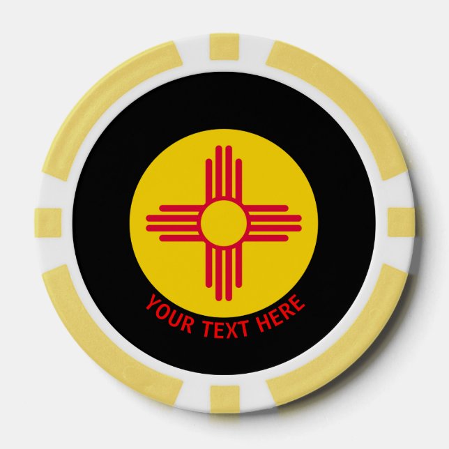 Personalised Your Text New Mexico State Flag on a Poker Chips (Front)