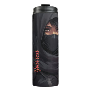 Personalised Your Text Ninja Girl Thermal Tumbler