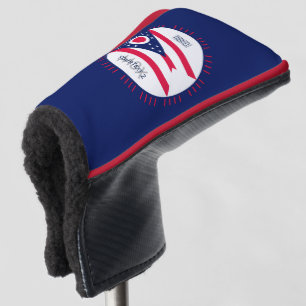 Personalised Your Text Ohio State Flag on a Golf Head Cover
