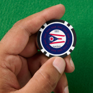 Personalised Your Text Ohio State Flag on a Poker Chips