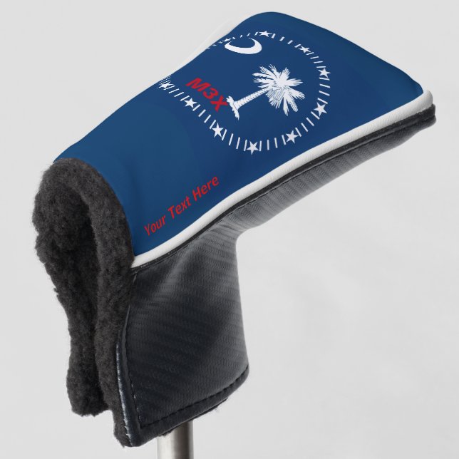 Personalised Your Text South Carolina State Flag Golf Head Cover (3/4 Front)
