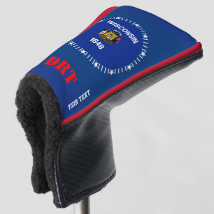 Personalised Your Text Wisconsin State Flag Golf Head Cover